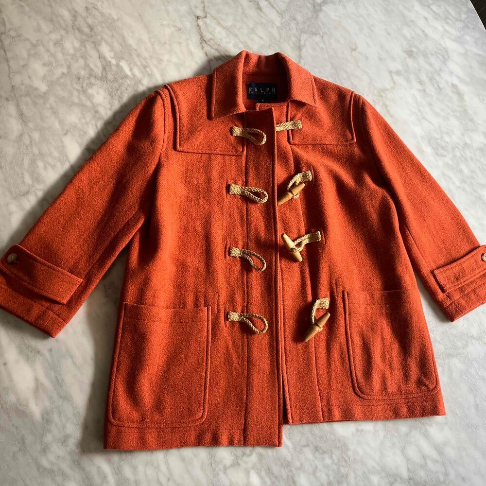 Vintage Ralph by Ralph Lauren Wool Toggle Coat — Burnt Orange
